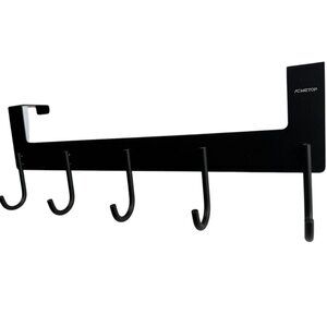 ACMETOP Over the Door Coat Hanger Coat Hooks, Black.  5 Hooks.  Metal